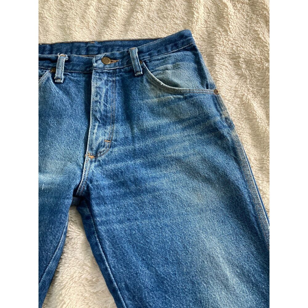 80s Vintage Beautifully Faded Wrangler Jeans Scovill Zip Western Rodeo 29x28.5